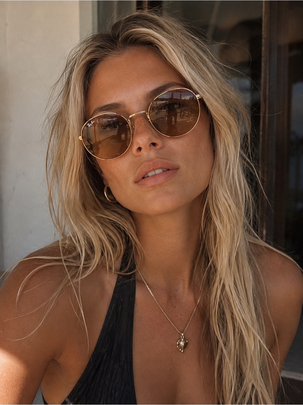 Vintage 80s B&L Ray-Ban Round Tortuga Gold Sunglasses 52-21 USA w/ Case
